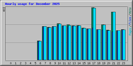Hourly usage for December 2025